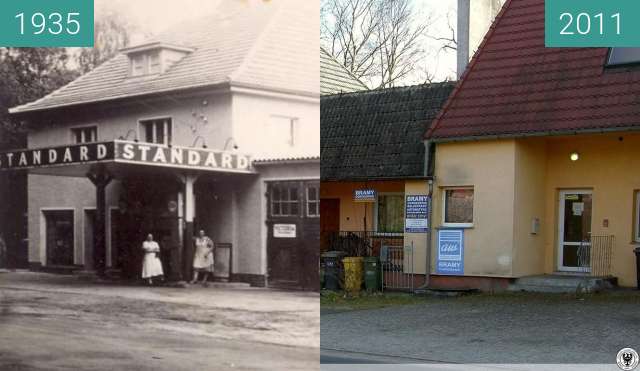 Before-and-after picture of Osiecznica between 1935 and 2011