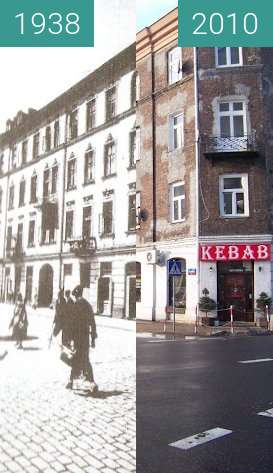 Before-and-after picture of Chmielna 126 between 1938 and 2010