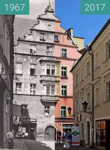 Before-and-after picture of Kłodzko, ulicy Armii Krajowej 6 between 1967 and 2017