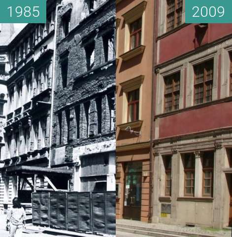 Before-and-after picture of Kamienica ul. Kurzy Targ 5 between 1985 and 2009-Jul-04