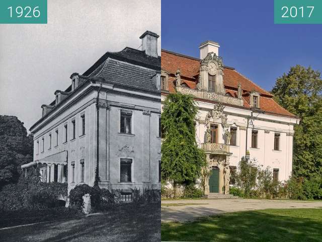 Before-and-after picture of Pałac w Kraskowie between 1926 and 2017