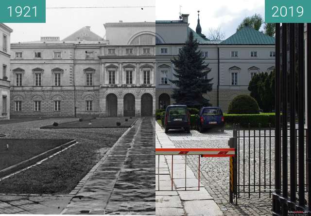Before-and-after picture of Health minister in Warsaw between 1921 and 2019