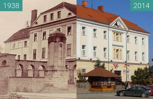 Before-and-after picture of Bielawa between 1938 and 2014