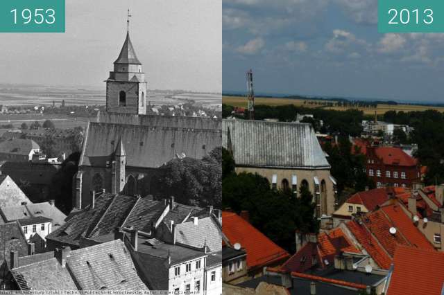 Before-and-after picture of View of Jawor between 1953 and 2013
