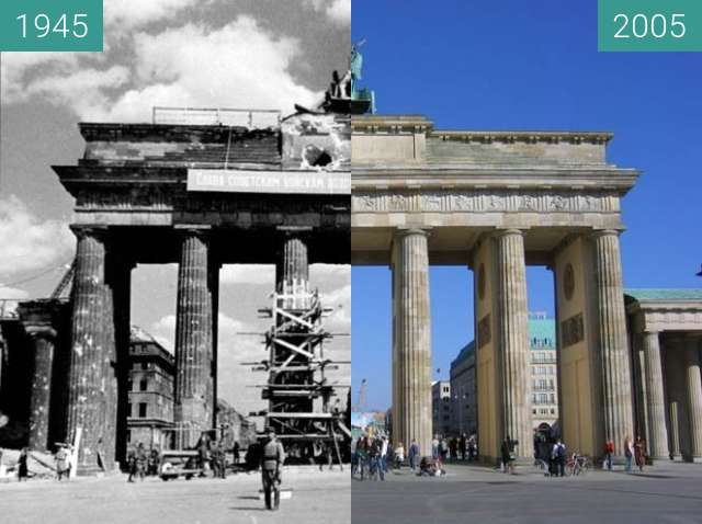 Damals und Heute: Bereich um das Brandenburger Tor 1928 ...
