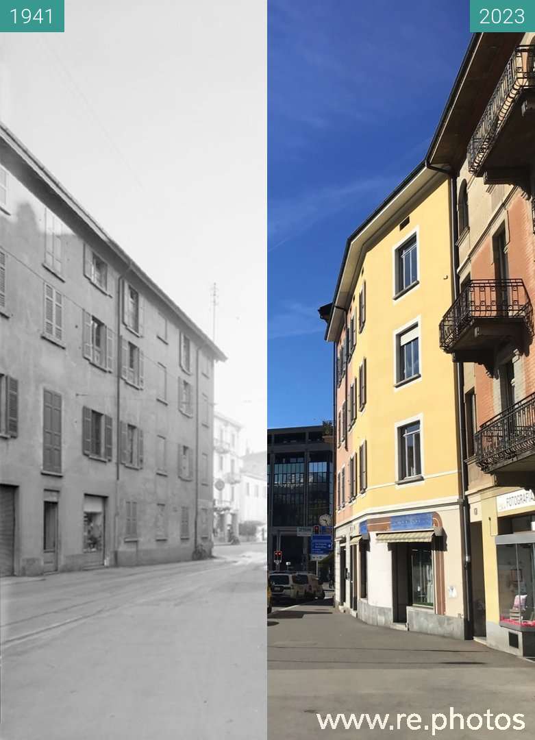 Before and After Piazza Molino Nuovo Lugano (1941 & 2023)