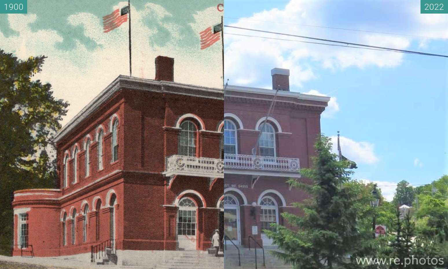 Before and After US Post Office Belfast, Maine (1900 & 2022)