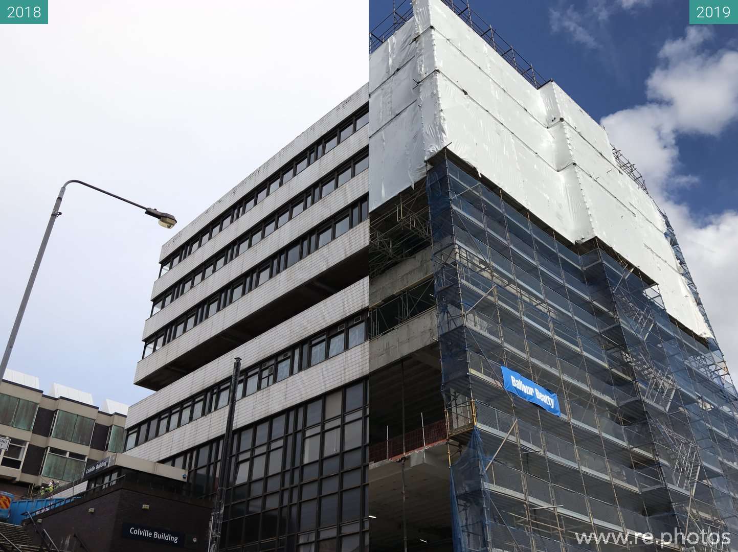 Before and After Colville Building renovation, Glasgow (2018Nov19