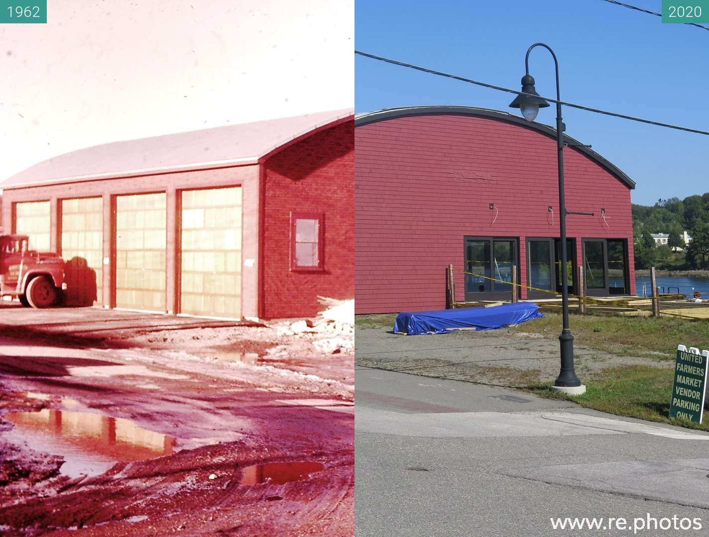 Before and After Consumers Fuel Company Garage Belfast, Maine (1962