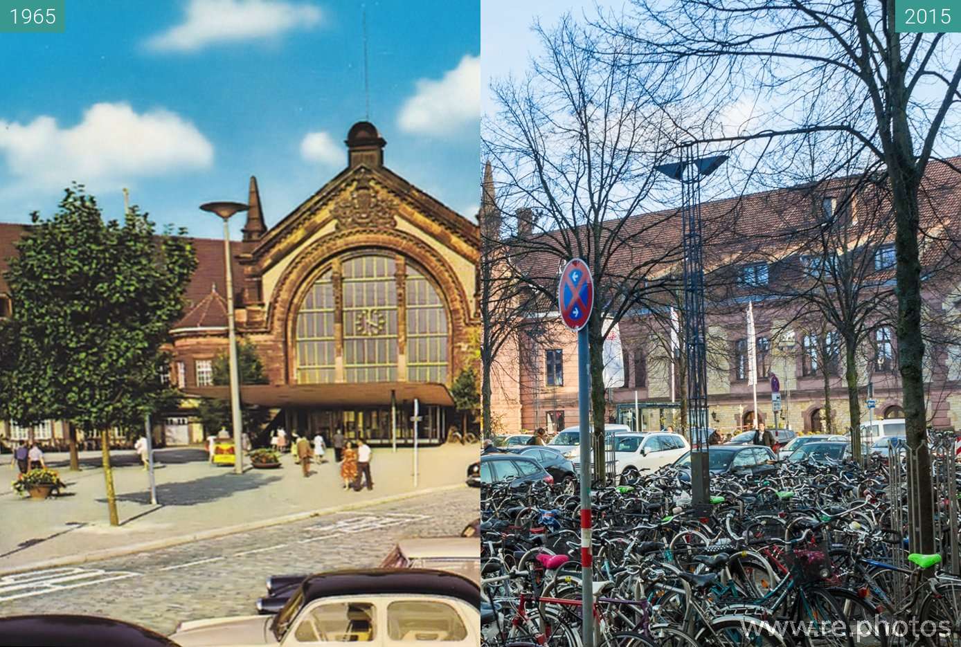 Damals und Heute: Hauptbahnhof Osnabrück (1965 & 04.12.2015)